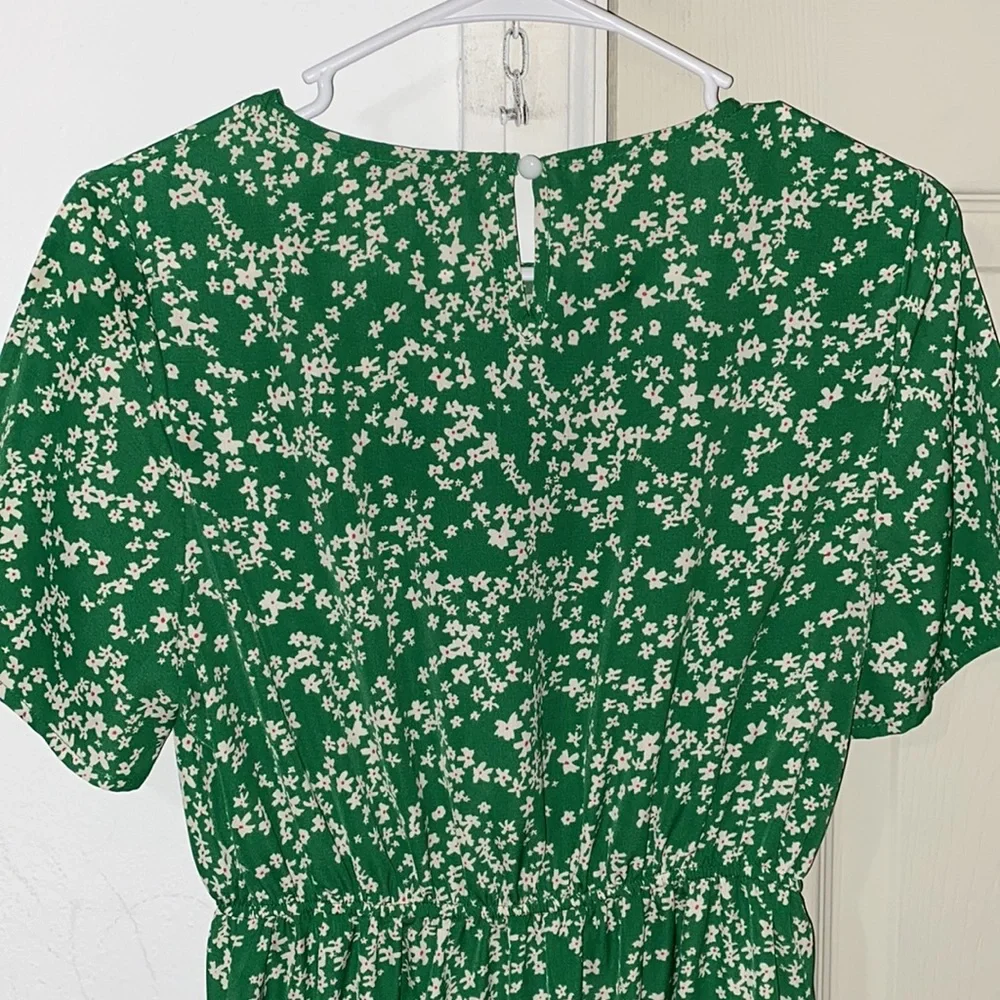 NWOT Shein Green Floral Dress - Picture 8 of 10